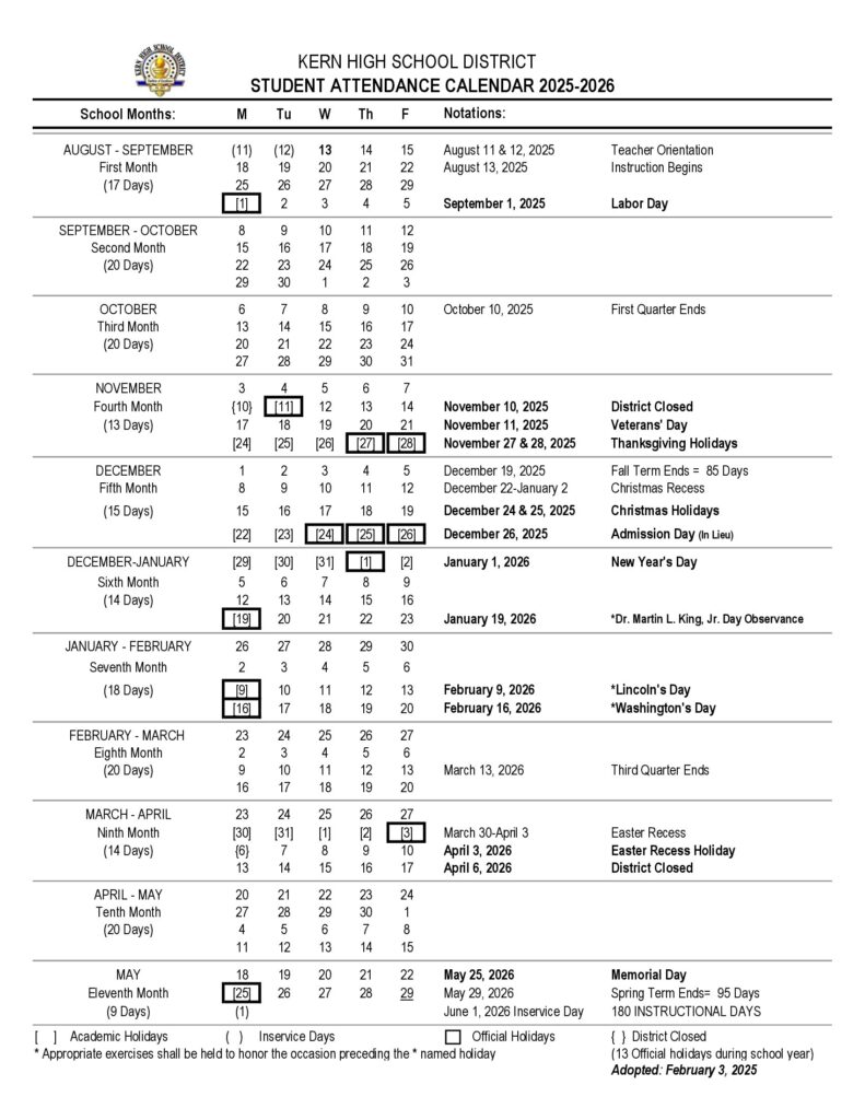 Kern High School District Calendar 25 26 PDF Revised EduCounty kern-high-school-district-calendar-25-26-pdf-revised-educounty