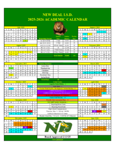 New Deal ISD School Calendar 25-26 [PDF]