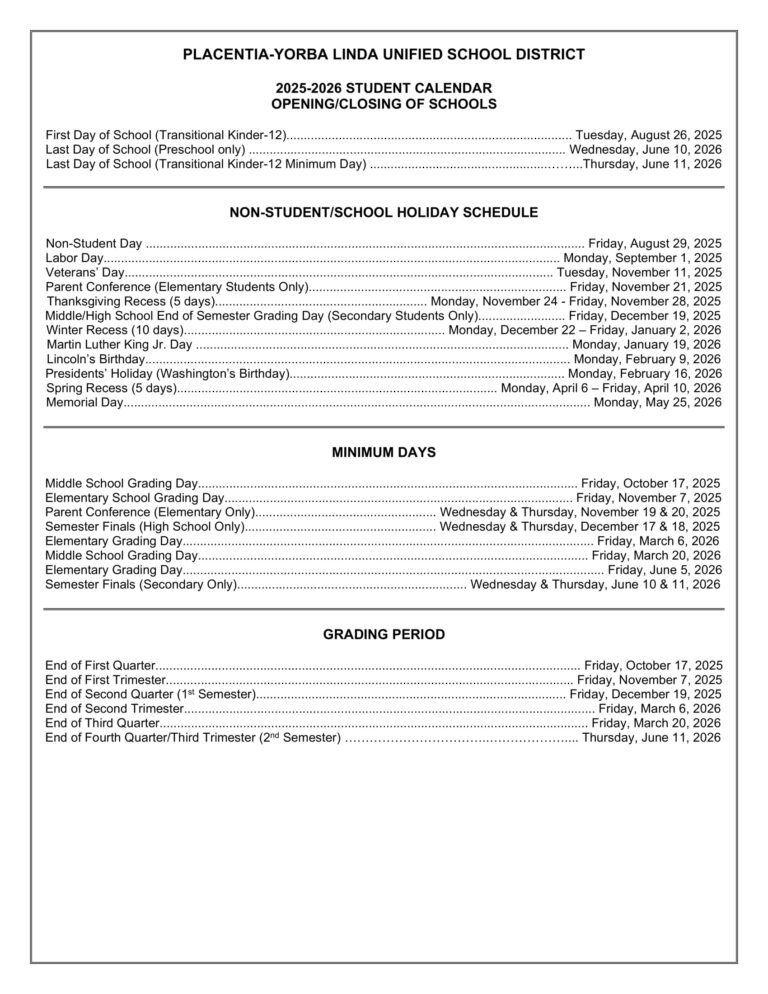 Placentia-Yorba Linda Unified School District 25-26 [PDF] REVISED ...