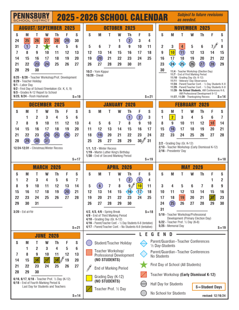 Pennsbury School District Calendar 25 26 revised EduCounty Pennsbury School District Calendar 25 26 revised EduCounty