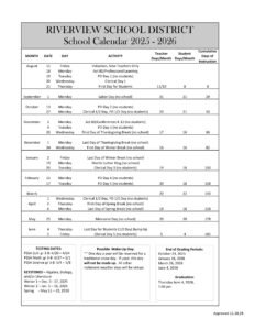 RIVERVIEW SCHOOL DISTRICT 25-26