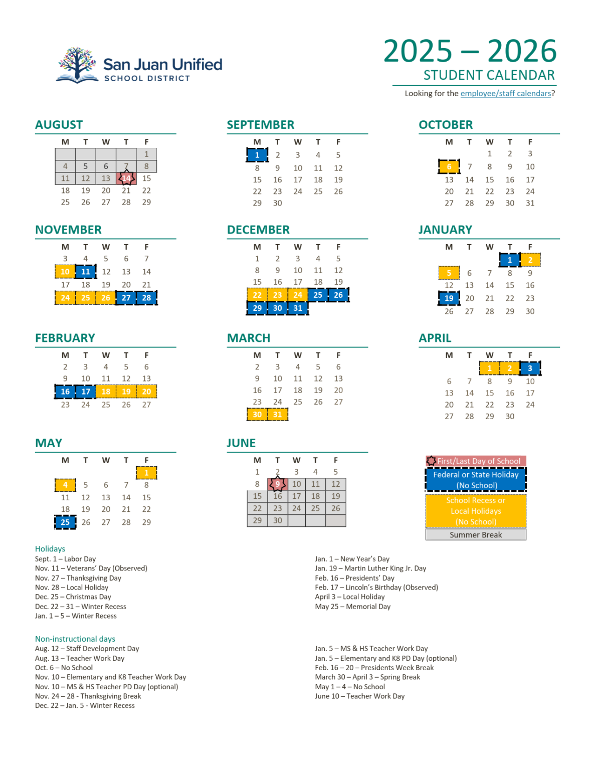 San Juan Unified School District Calendar 2526 [PDF] EduCounty