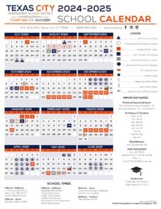 TEXAS CITY SCHOOL CALENDAR 24-25