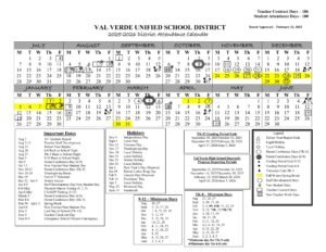 Val Verde USD Calendar 25-26