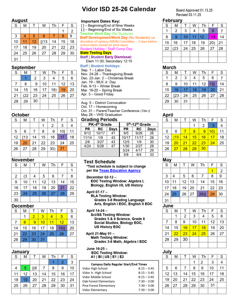 vidor-isd-school-calendar-25-26-pdf-revised-educounty
