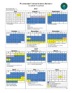 Waterford USD School Calendar 24-25
