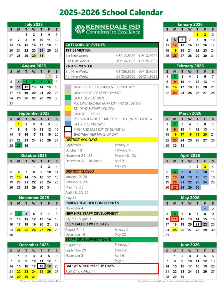 Kennedale ISD School Calendar 25-25 [PDF] - EduCounty