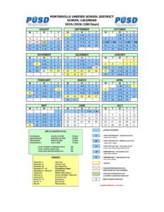 Porterville Unified School Calendar 25-26