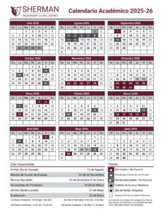 sherman isd school calendar 25-26