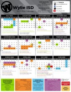 wylie isd school calendar 25-26