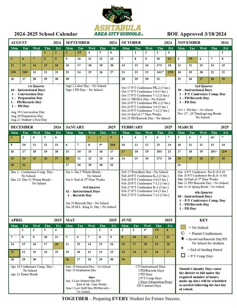 ashtabula area city schools calendar