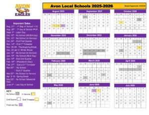 Avon Local Schools calendar 25-26