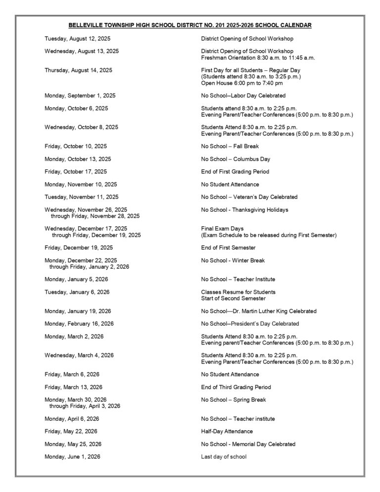 Belleville Township east/west BTHS Calendar 2526 revised EduCounty