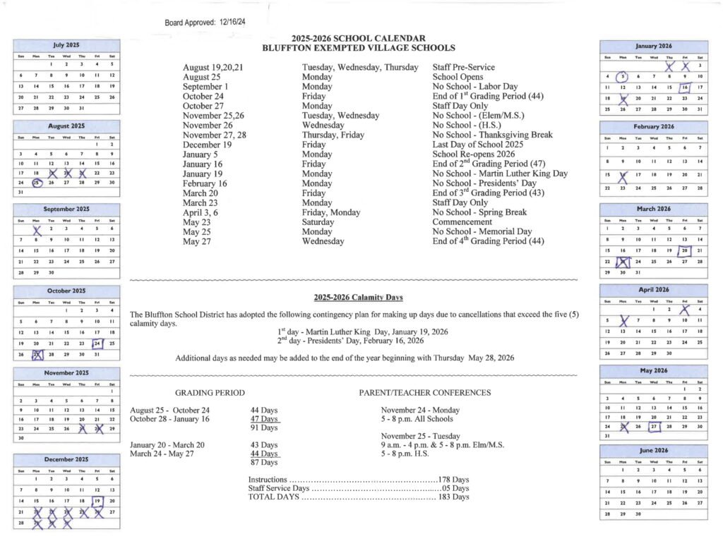 BLUFFTON EXEMPTED VILLAGE SCHOOLS