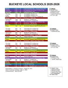 buckeye local school calendar