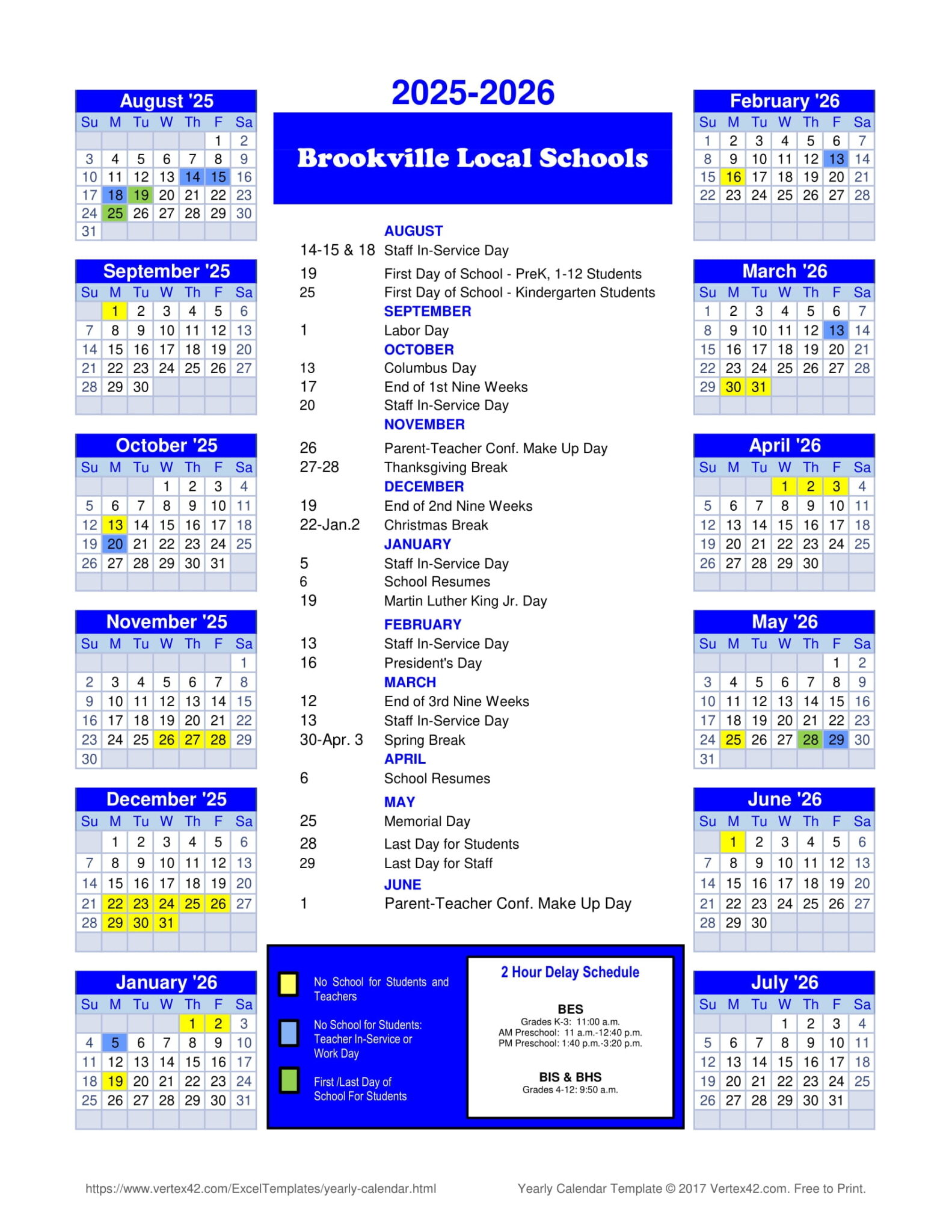 Brookville Local Schools Calendar 2526 Revised [PDF] EduCounty