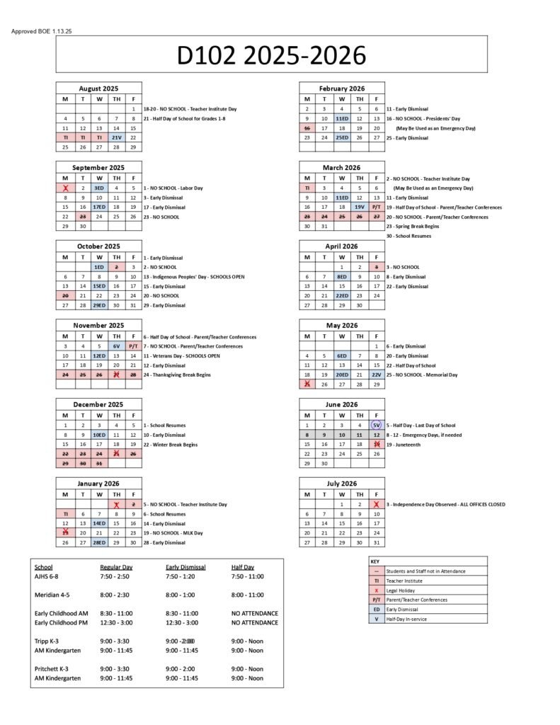 D102 District Calendar 25-26