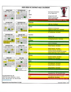 IVC District 321 Calendar 25-26
