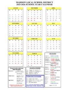 madison local school calendar