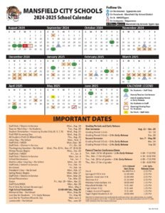 MANSFIELD CITY SCHOOL DISTRICT CALENDAR