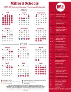 Milford Schools calendar revised