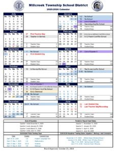 Millcreek Township School District calendar