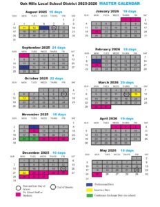Oak Hills Local School District CALENDAR