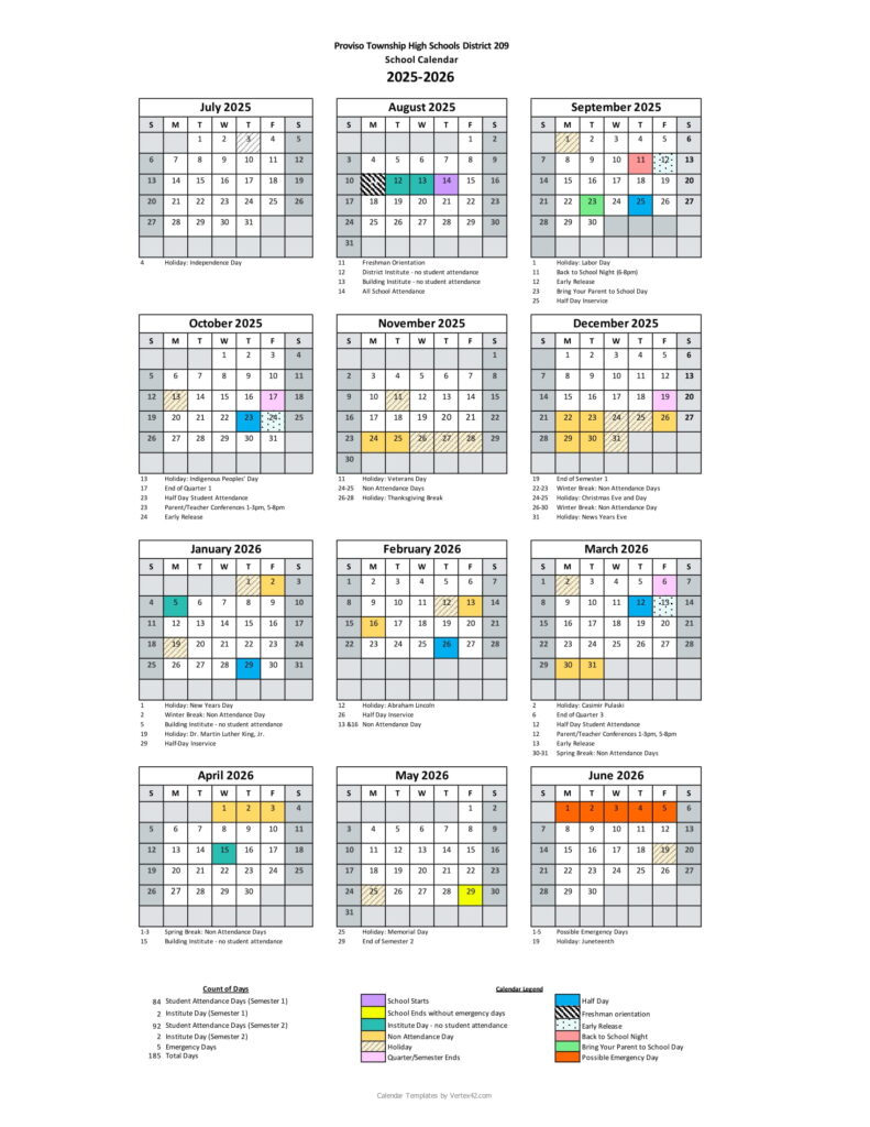 PTHS District 209 Calendar 2526 [pdf] REVISED EduCounty