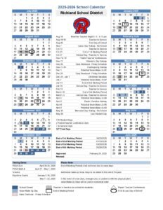 Richland School district SD calendar 25-26 revised