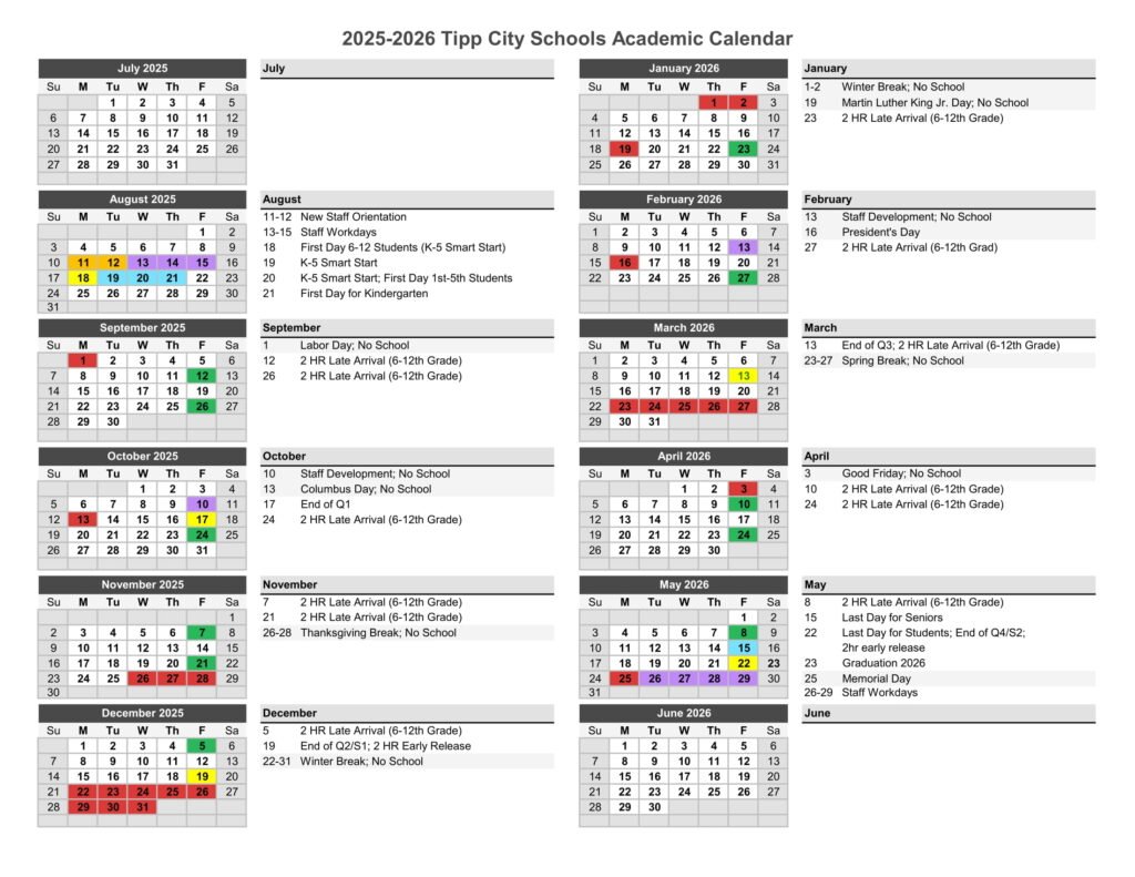 Tipp City Schools Calendar