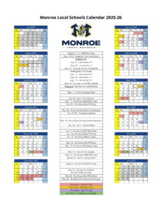 Monroe local schools Calendar 25 26 Revised PDF EduCounty