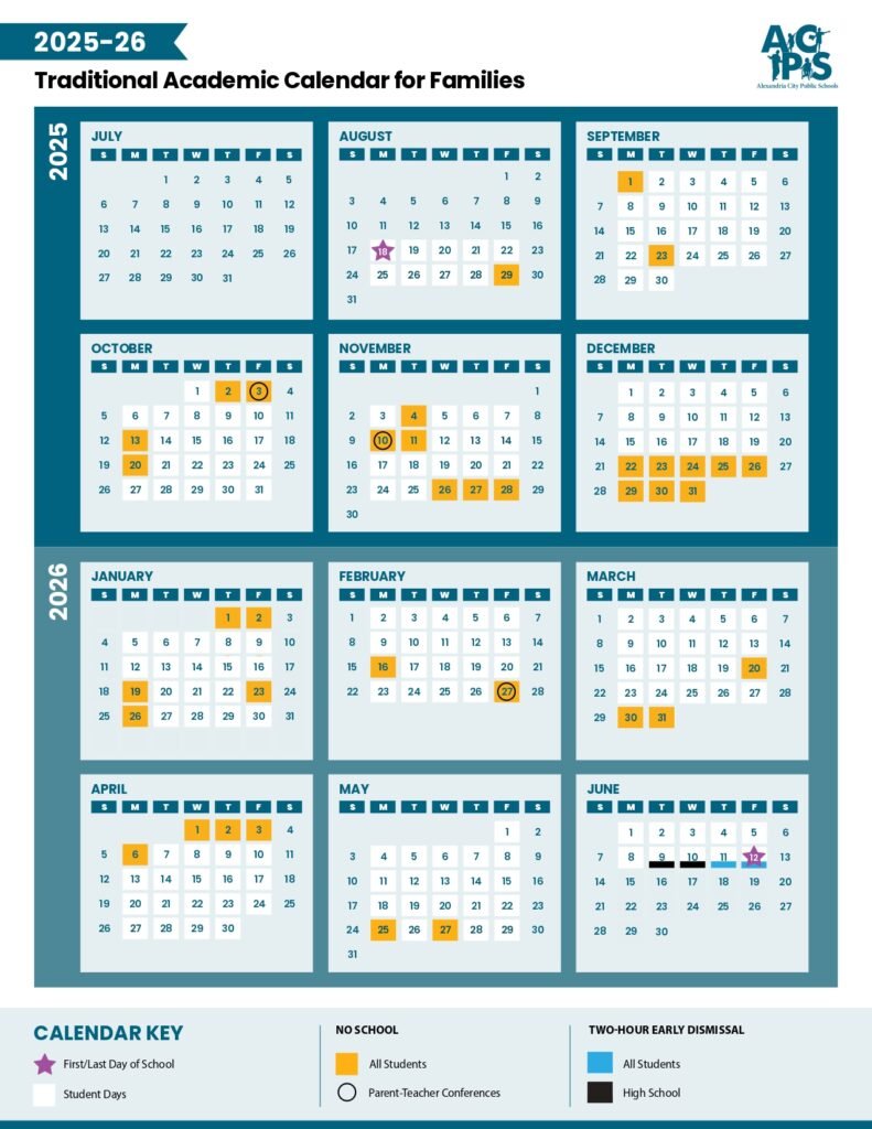 Alexandria City Public Schools Calendar