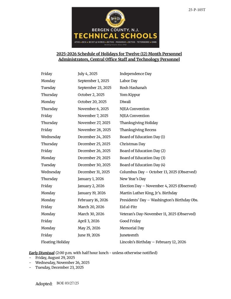 BERGEN COUNTY TECHNICAL SCHOOLS