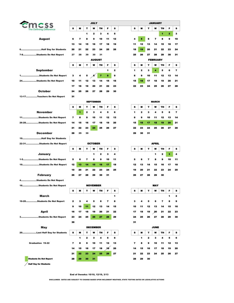 ClarksvilleMontgomery CMCSS School Calendar 2526 Revised EduCounty