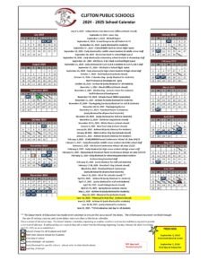 Clifton Public Schools calendar