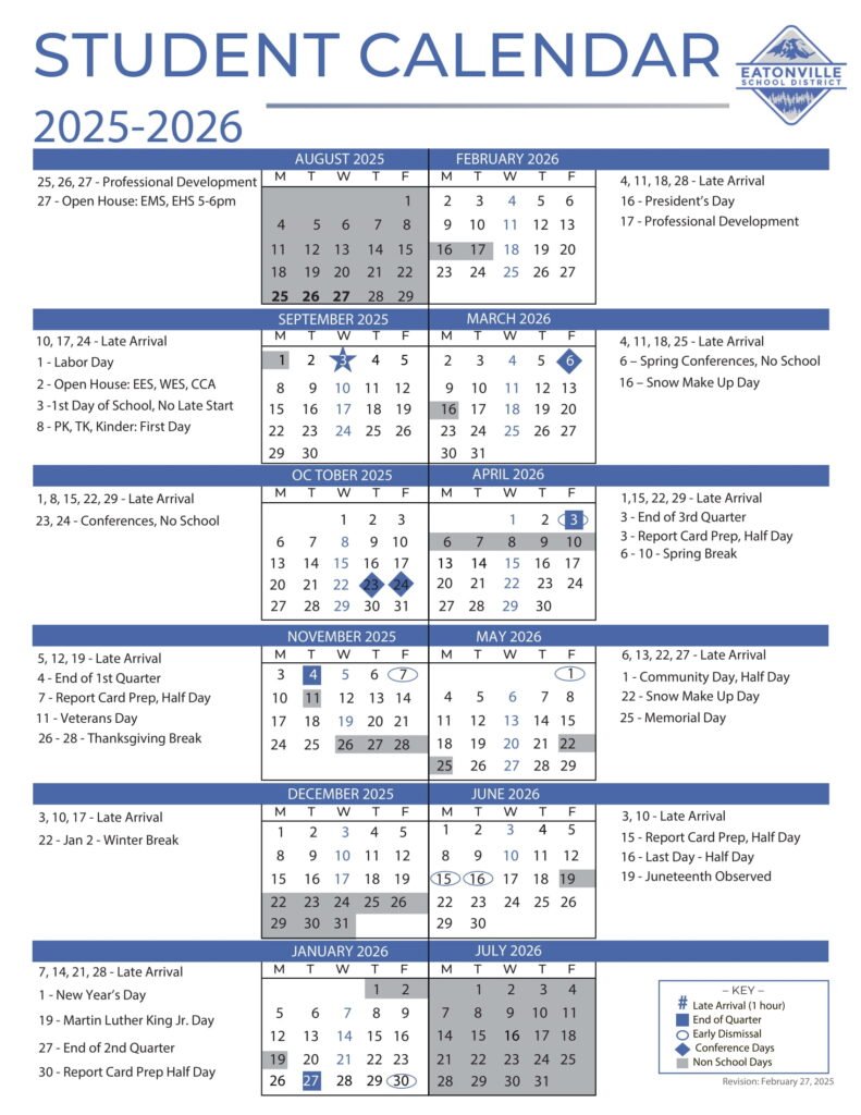 Eatonville School District CALENDAR