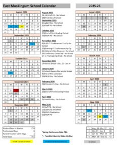 East Muskingum School calendar revised