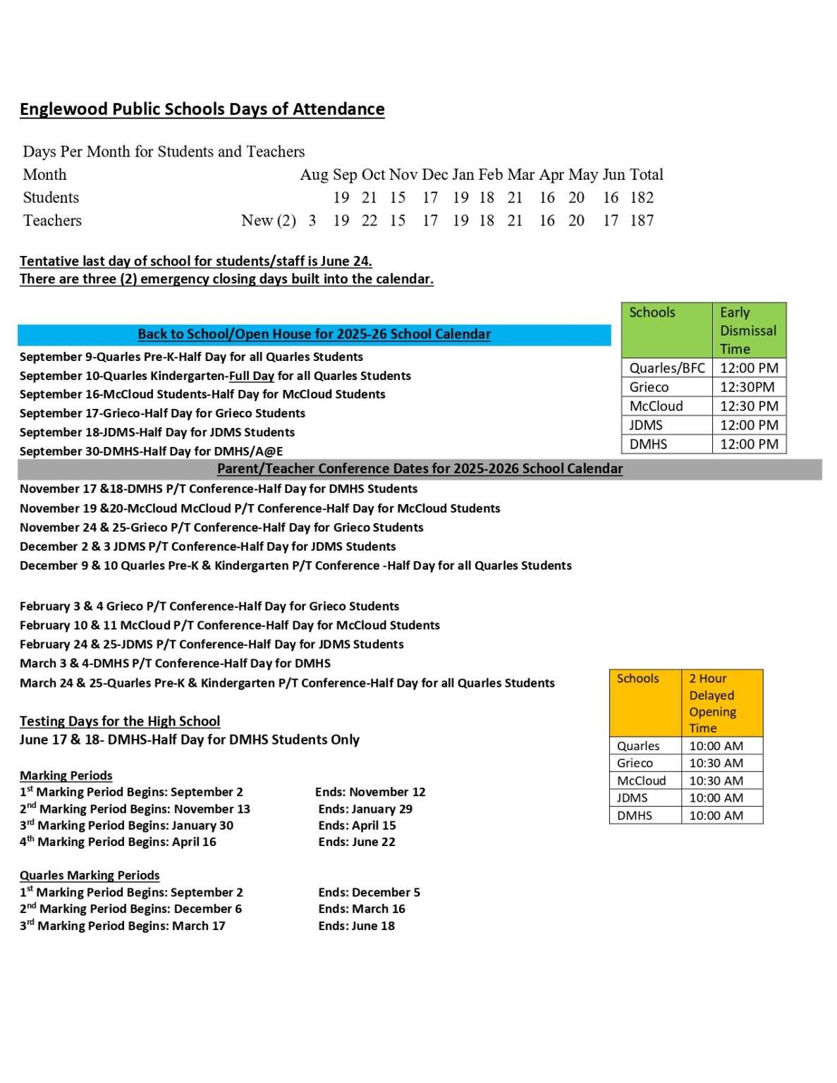 Englewood Public School District Calendar 25 26 Revised PDF EduCounty Englewood Public School District Calendar 25 26 Revised PDF EduCounty