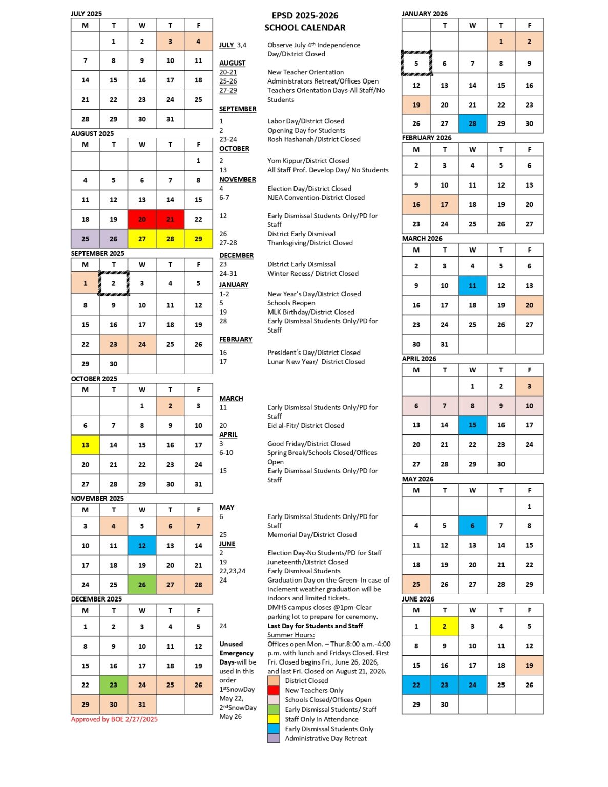 Englewood Public School District Calendar 25 26 Revised PDF EduCounty Englewood Public School District Calendar 25 26 Revised PDF EduCounty
