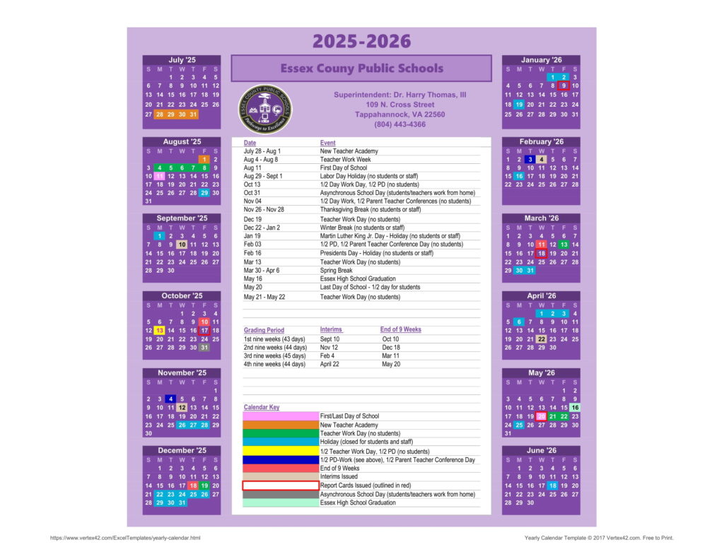 Essex County Public Schools Calendar 25 26 Revised PDF EduCounty essex-county-public-schools-calendar-25-26-revised-pdf-educounty