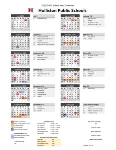 Holliston Public Schools Calendar