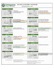 Livingston Public Schools calendar