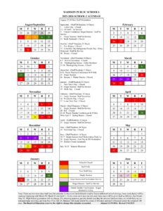 Madison Public schools calendar