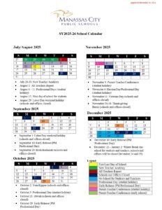 Manassas City Public Schools Calendar