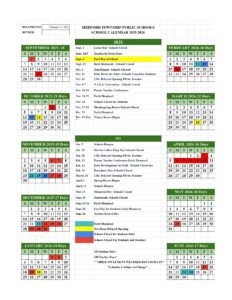 Medford Township Public Schools CALENDAR