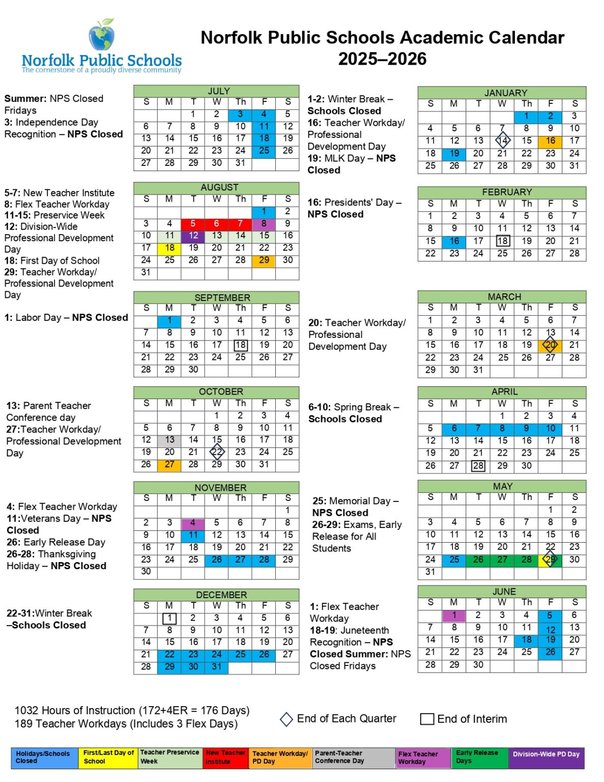 Norfolk Public Schools VA Calendar 25 26 Revised PDF EduCounty