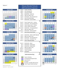 Ottawa-Glandorf Schools calendar