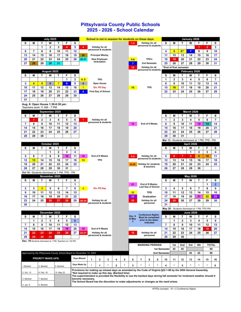 Pittsylvania County Schools Calendar 25 26 Revised PDF EduCounty Pittsylvania County Schools Calendar 25 26 Revised PDF EduCounty