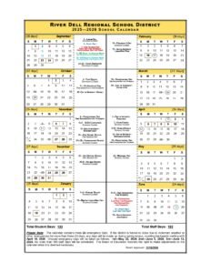 River Dell Regional School District Calendar