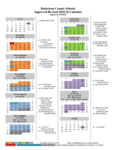 Robertson County Schools Calendar 25 26 Revised PDF EduCounty